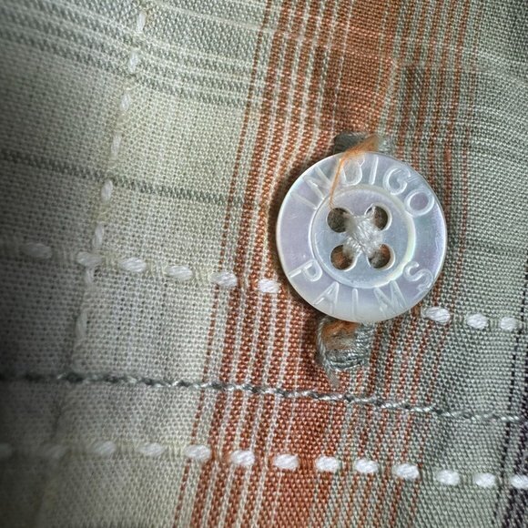 Tommy Bahama Indigo Palms Mens Size Small Tan Rust LS 100% Cotton Western Shirt - Picture 3 of 7